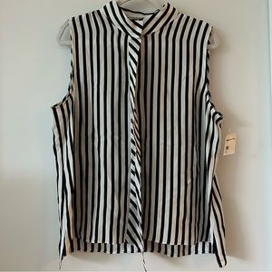 NWT Frame Striped Sleeveless Blouse 100% Silk